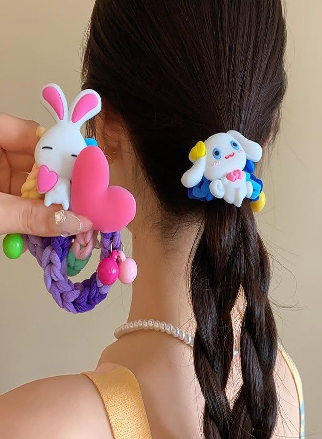 FICTIOUS Cartoon Elastic Hair Scrunchies - Soft & Stretchable Ponytail Holders, Baby Hair Clips, Toddler Snap Clips & Fun Hair Accessories for Girls & Kids (MULTICOLOR, 2PCS) - Image 4