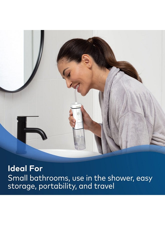 Waterpik Cordless Slide Professional Water Flosser, Portable Collapsible for Travel and Storage, with Travel Bag and 4 Tips, ADA Accepted, Rechargeable and Waterproof, White WF-17CD010-1