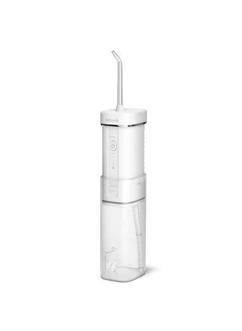 Waterpik Cordless Slide Professional Water Flosser, Portable Collapsible for Travel and Storage, with Travel Bag and 4 Tips, ADA Accepted, Rechargeable and Waterproof, White WF-17CD010-1