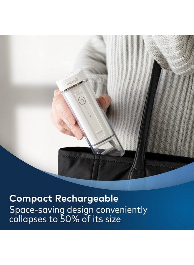 Waterpik Cordless Slide Professional Water Flosser, Portable Collapsible for Travel and Storage, with Travel Bag and 4 Tips, ADA Accepted, Rechargeable and Waterproof, White WF-17CD010-1