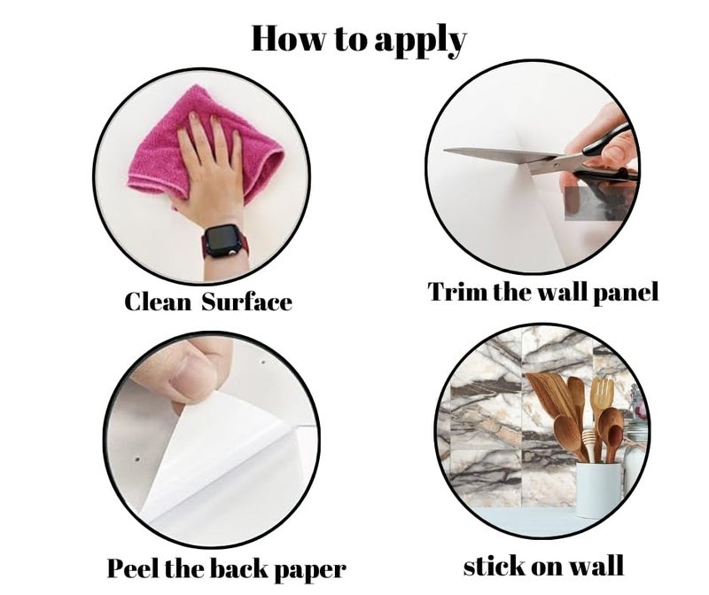 RosaStella PE Foam Wall Stickers Self Adhesive DIY Wall Decor (30 x 60 cm) Pack of (10, TS-XBM-07) - Image 3