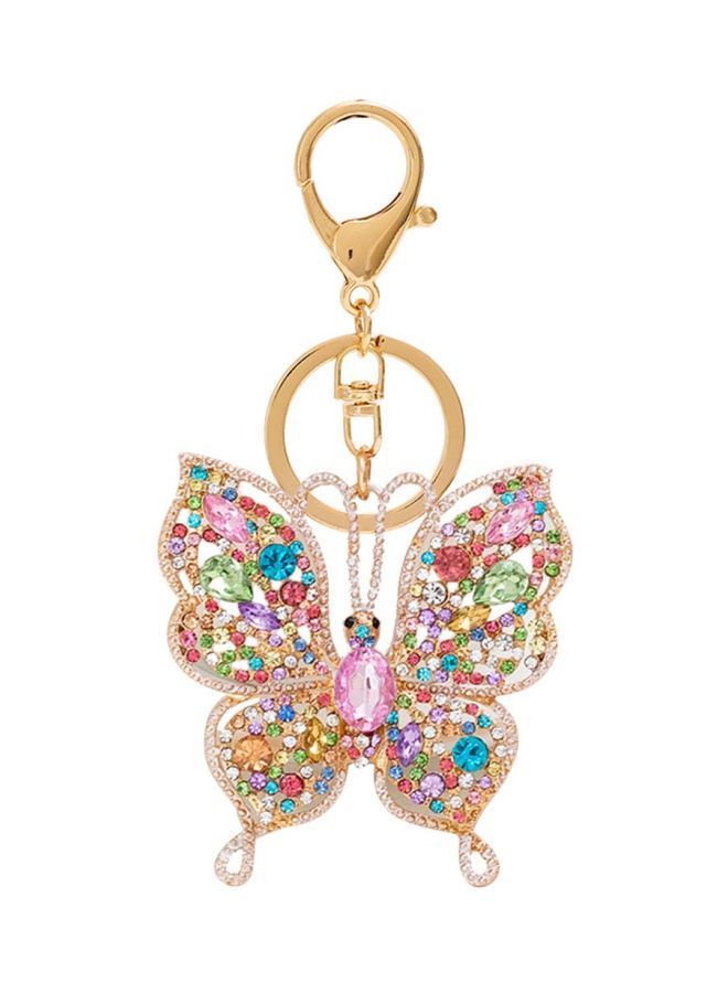NIBEMINENT Rhinestone Studded Butterfly Designed Keychain - Image 1