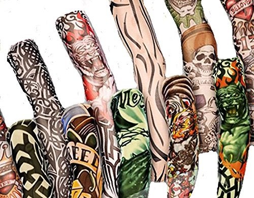 Krystle Men's Nylon Sun Protection Tattoo Arm Gloves (KRY-PRINTED-TATTOO4-M, Black, Free Size) - Image 5
