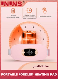 UNUNS Portable Cordless Heating Pad,Electric Heating Pads For Cramps/Menstrual,3 Massage Modes,3 Heat Levels,5s Rapid Heating,Menstrual Heating Pad For Women Girls Back Belly Pain Relief,Thoughtful Gift  - Image 3