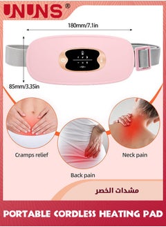 UNUNS Portable Cordless Heating Pad,Electric Heating Pads For Cramps/Menstrual,3 Massage Modes,3 Heat Levels,5s Rapid Heating,Menstrual Heating Pad For Women Girls Back Belly Pain Relief,Thoughtful Gift  - Image 4