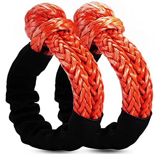 SCHTUMPA Soft Shackle 1/2" X 22 Inch (57,000LBS) Breaking Strength, Synthetic Road Recovery Rope for Sailing SUV ATV 4X4 Truck Jeep 2 Pack -Safer Than Metal Shackle - Image 1