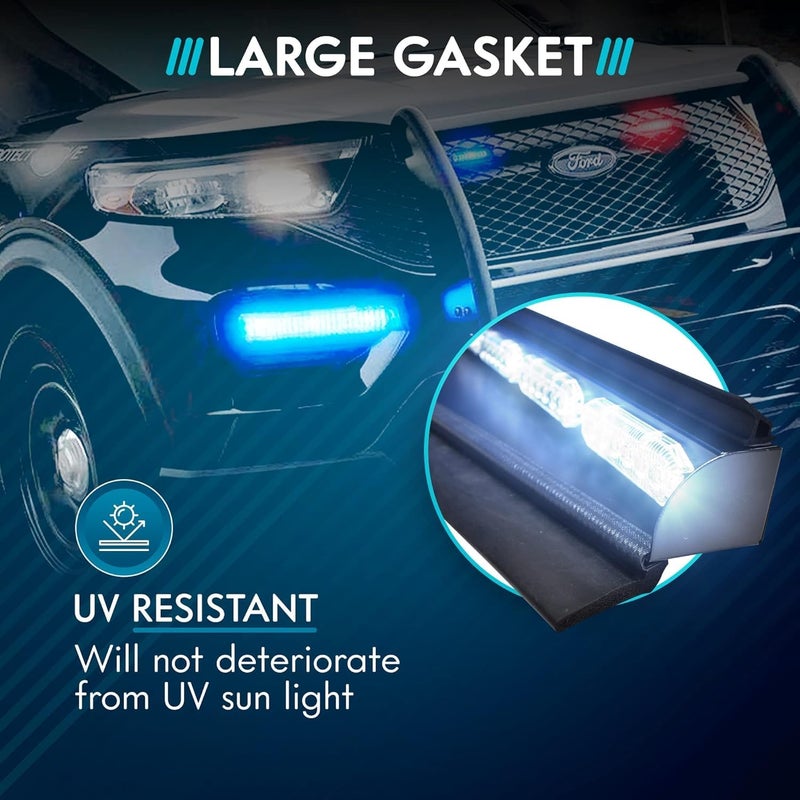 UBL 18 Inch Large Black Rubber Gasket for Light Bar - Eliminate Emergency Warning Visor Dash Stick Surface Mount Light - Windshield Flashback Guard (2) - Image 2
