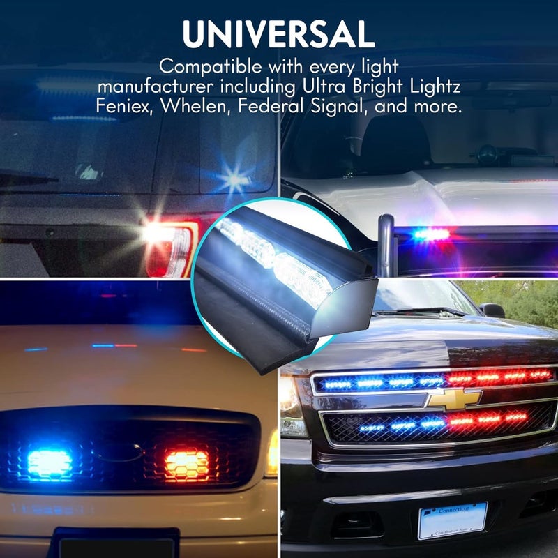 UBL 18 Inch Large Black Rubber Gasket for Light Bar - Eliminate Emergency Warning Visor Dash Stick Surface Mount Light - Windshield Flashback Guard (2) - Image 4