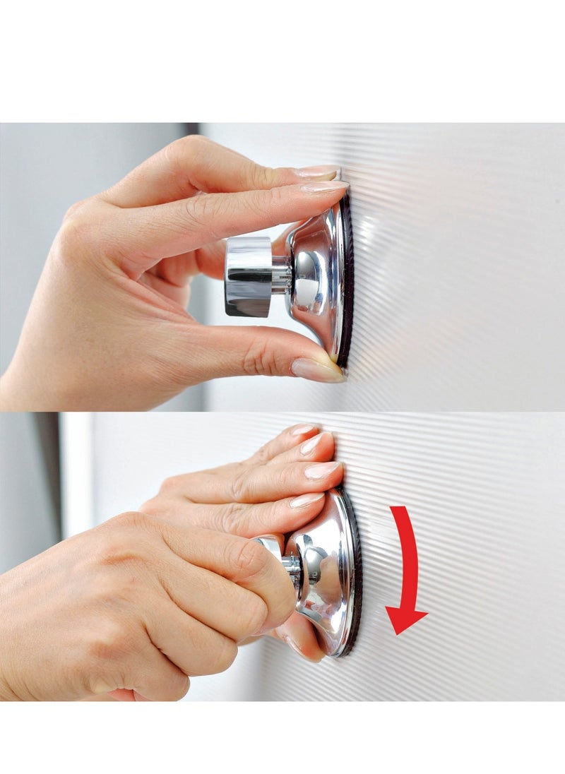 EVERLOC Everloc Toothbrush Holder, No Drilling, No Screws, No Glue, No Adhesive, Vacuum Suction Wall Mounted Chrome, Toothpaste Holder, Bathroom Toothbrush Stand, Dental Organizer, Easy Install, EVL-10241  - Image 3
