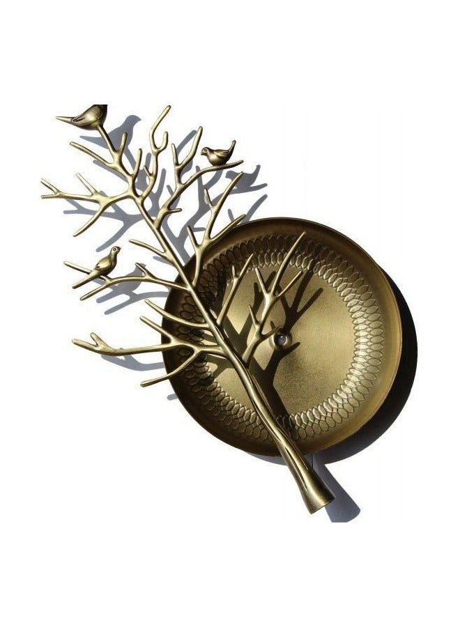 Jewelry Display, Necklace Earring Organizer Holder, Metal Birds Tree Stand with Tray Antique Bracelet Rings Rack Tower Decoration for Women Girl Gold  - Image 5