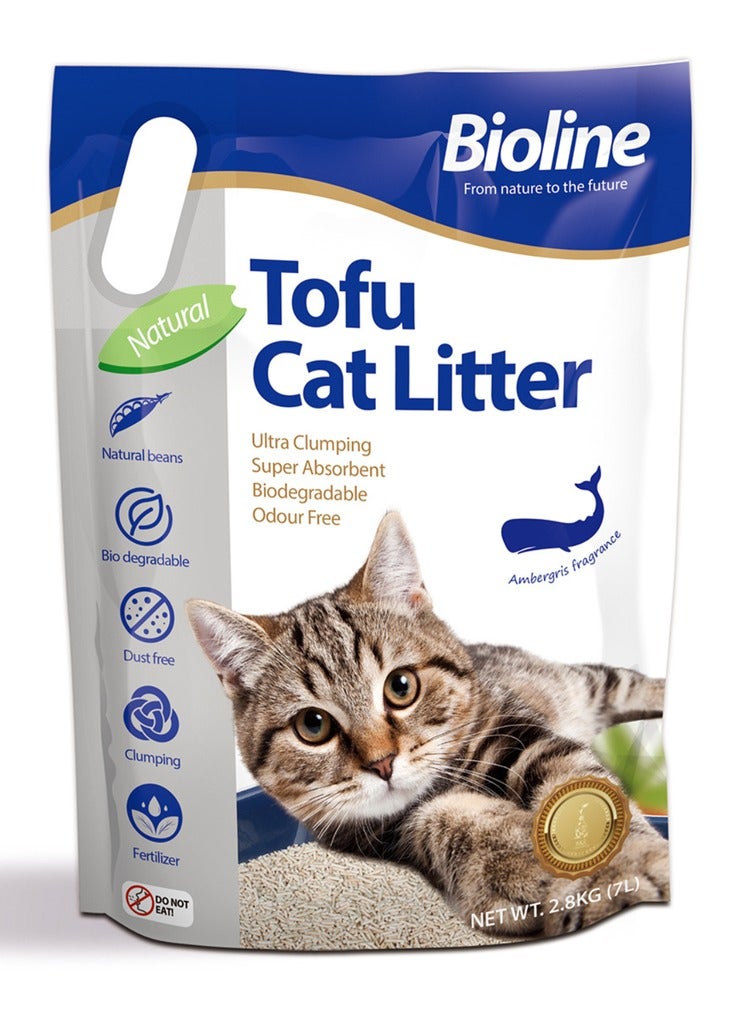 بايولاين رمل القطط بيولاين توفو 7 لتر - عطر العنبر