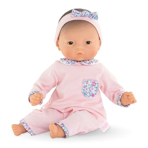 Corolle Bébé Calin Mila - 12" Soft Boy Baby Doll with Vanilla Scent, Pink Outfit & Sleeping Eyes for Girls Ages 18 Months+, Cute Reborn Realistic Baby Dolls for 2 Year Old Girls - Image 1