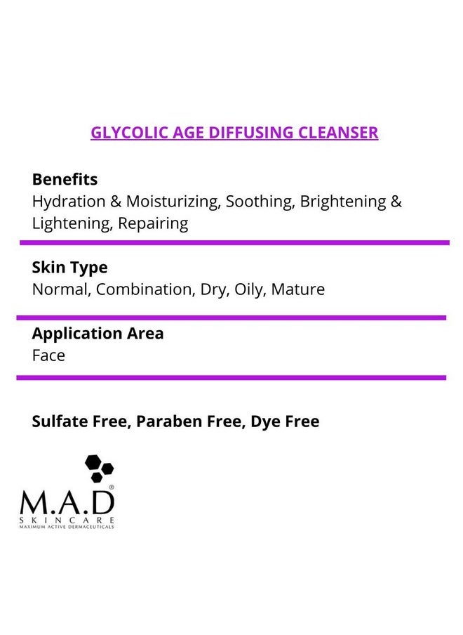 M.A.D Skincare Antiaging Glycolic Age Diffusing Cleanser 6.75 Fl. Oz.  - Image 2