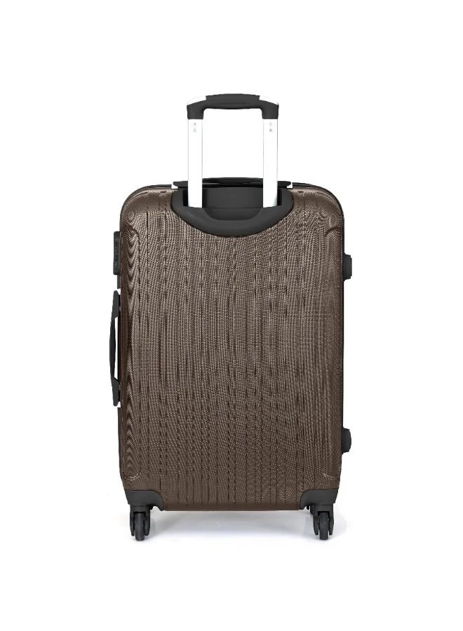 Senator 24 Hard Case Travel Bag Medium Checked Luggage Trolley ABS Lightweight Suitcase with 4 Spinner Wheels KH132, Coffee  | Best Price UAE
