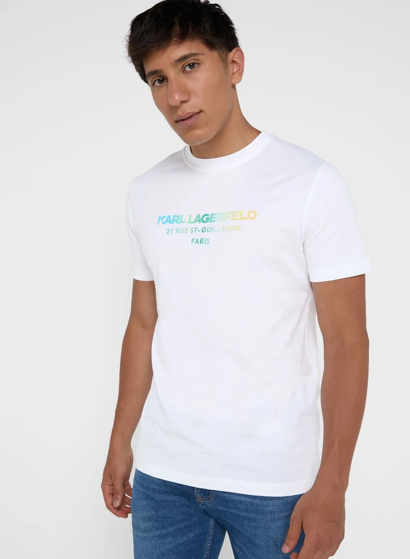 Karl Lagerfeld Logo Crew Neck T-Shirt