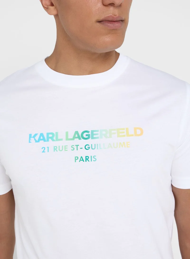 Karl Lagerfeld Logo Crew Neck T-Shirt