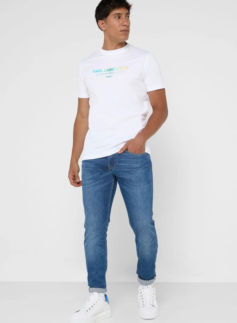 Karl Lagerfeld Logo Crew Neck T-Shirt