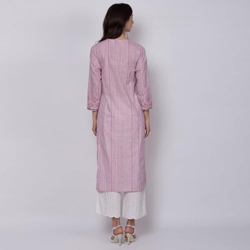 BIBA Pink Straight Kurta Palazzo Suit Set - Image 4