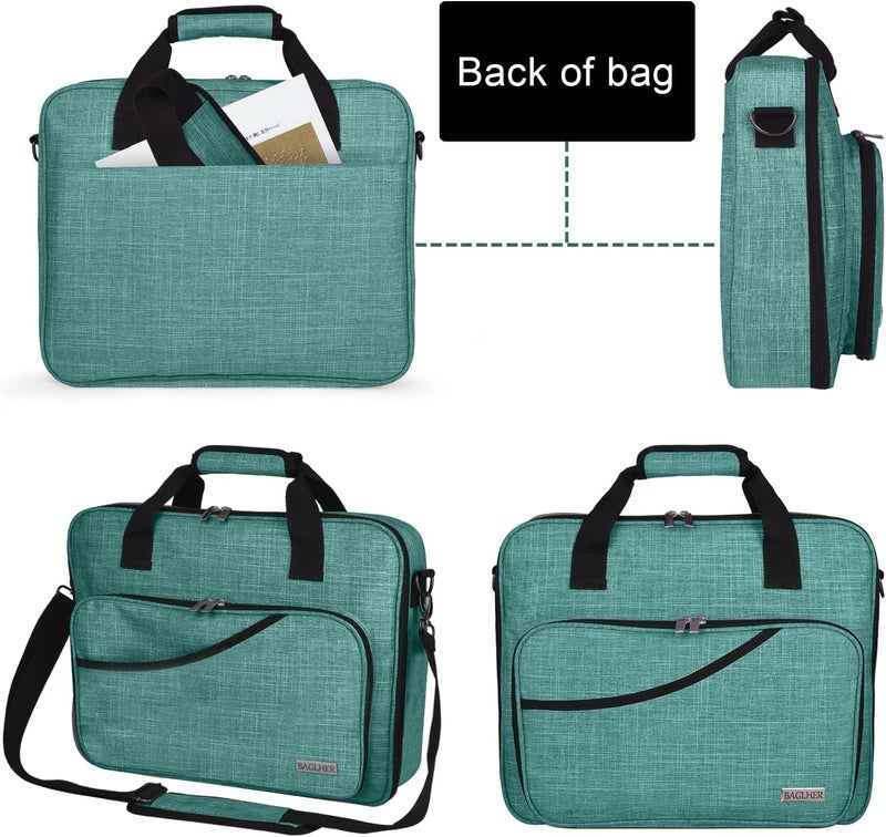 BAGLHER Cross Stitch & Embroidery Organizer Bag - Large Portable Project Storage with 3 Compartments, Travel Friendly Carrying Case for 11.2" Hoops, Threads, Supplies (Green) - Image 4
