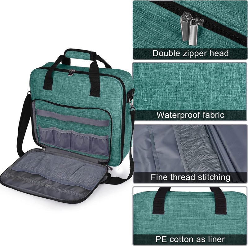 BAGLHER Cross Stitch & Embroidery Organizer Bag - Large Portable Project Storage with 3 Compartments, Travel Friendly Carrying Case for 11.2" Hoops, Threads, Supplies (Green) - Image 5