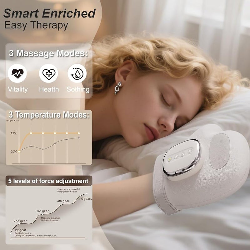 DentJet مدلك اليد الذكي مع تقنية الضغط الحراري لتخفيف آلام المفاصل ومتلازمة قناة الكاربال، قفاز علاجي لاسلكي ومحمول، مدلك كهربائي للمعصم/الأصابع/الكف (مناسب لدول مجلس التعاون الخليجي) - Image 3