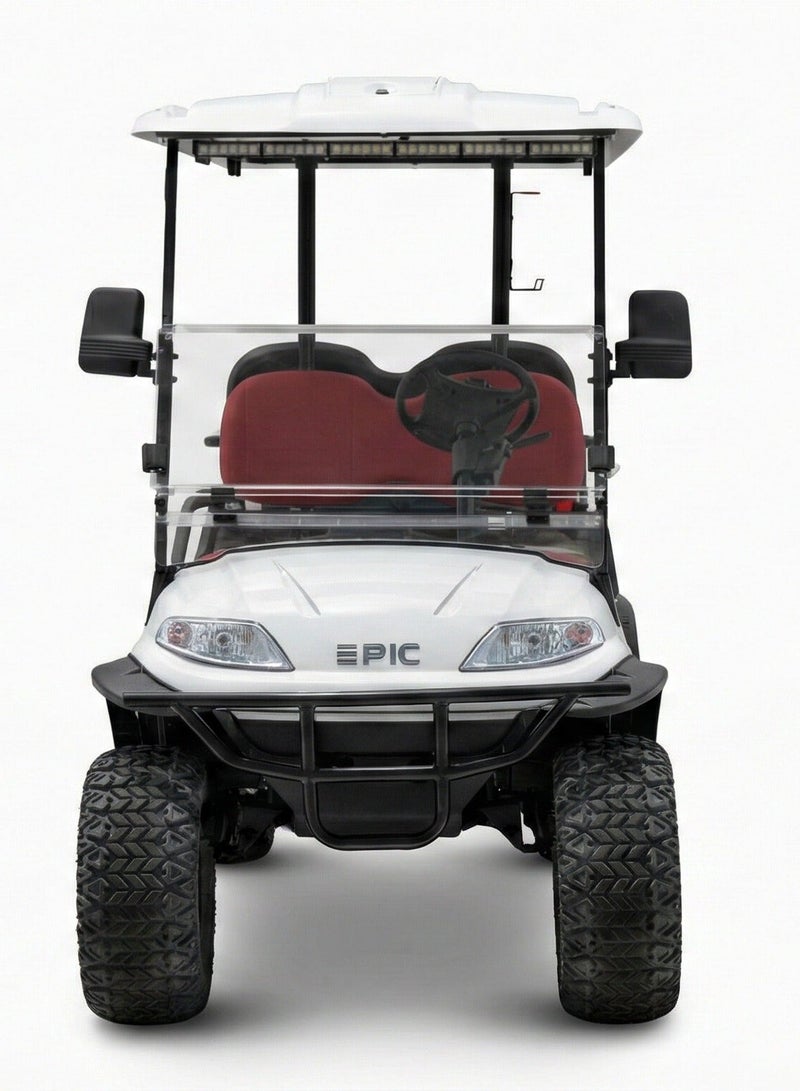 EPIC 2+2 Lifted Electric Golf Cart with Lithium Battery 105Ah & Standard Tires | 4-Seater LSEV (White) - Image 2