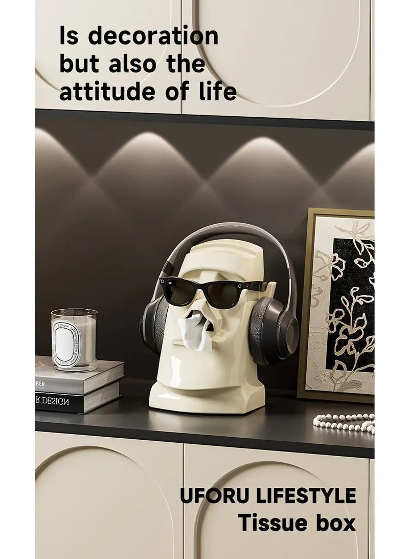 Desktop storage box Glasses earphone storage rack Office organizer desk artifact coffee table porch paper tissue box - Image 5