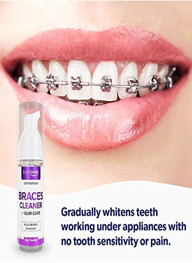EverSmile - منظف تقويم الأسنان - ينظف تحت الأقواس المعدنية أو الخزفية أو الشفافة والأسلاك. يمكن استخدامه بالفرشاة أو الشطف في الأطباق. فقاعات رغوية تبيض الأسنان وتكافح الترسبات (1 عبوة)(قد يختلف التغليف) - Image 1