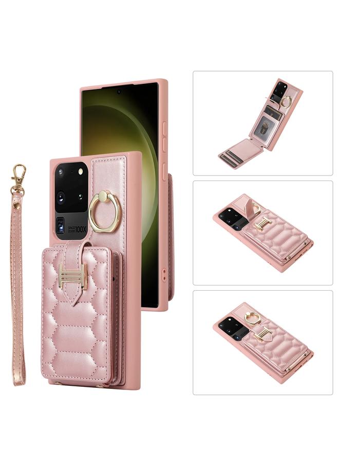 S-TOP Case For Samsung Galaxy S20 Ultra Vertical Card Bag Ring Holder Phone Case with Dual Lanyard - Image 1