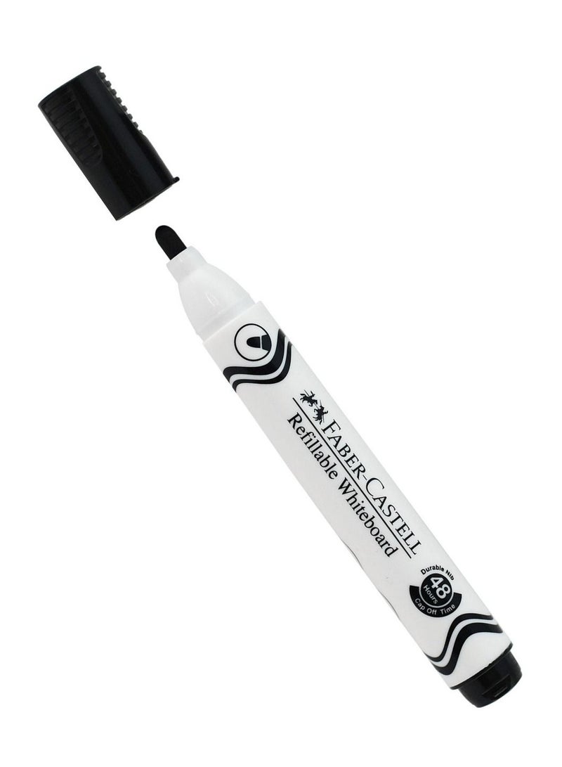 FABER-CASTELL 10-Piece Dry Erase White Board Marker Black Ink Round Tip  - Image 2