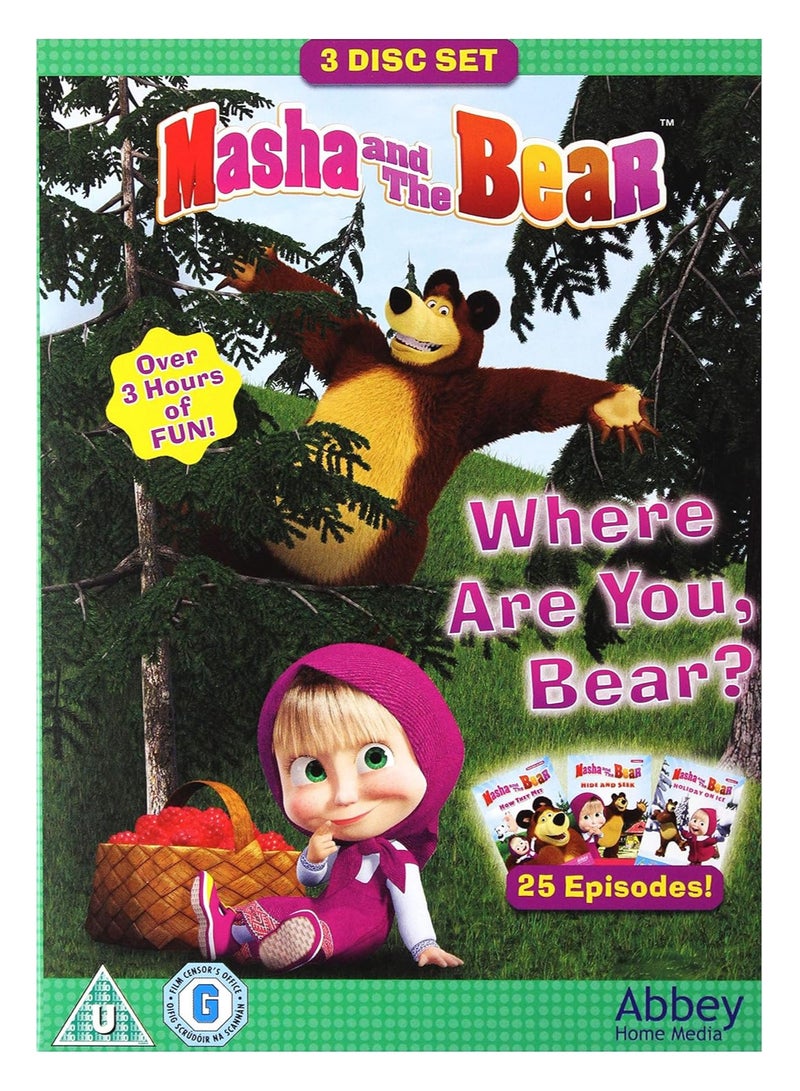 Masha And The Bear : Where Are You Bear? - 3 Disc Set - DVD - Over 3 Hours of Fun
