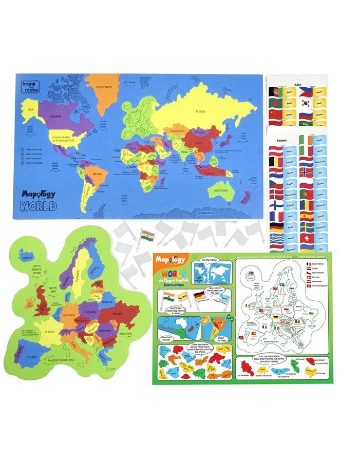 Imagimake Mapology - World Map Puzzle with Flags & Capitals, Make Miniature Models of Houses Around The World, Educational Toy - Puzzles for Kids for Age 5 Years+, Best Gift for Boys & Girls - Image 2