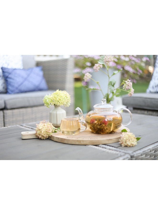 Teabloom Blossoms Glass Teapot - Stovetop and Microwave Safe Borosilicate Glass Teapot with Removable Loose Tea Glass Infuser (32 Oz) - Tea Purist's Choice - Image 2