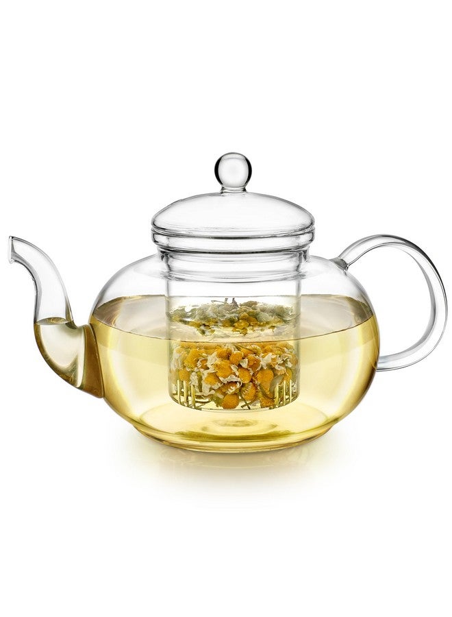 Teabloom Blossoms Glass Teapot - Stovetop and Microwave Safe Borosilicate Glass Teapot with Removable Loose Tea Glass Infuser (32 Oz) - Tea Purist's Choice - Image 1