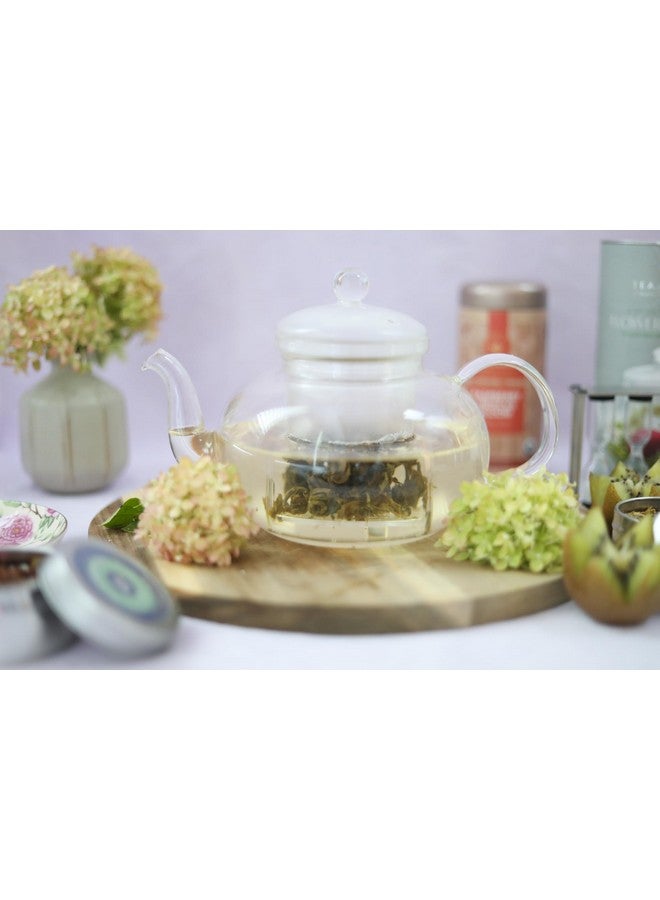 Teabloom Blossoms Glass Teapot - Stovetop and Microwave Safe Borosilicate Glass Teapot with Removable Loose Tea Glass Infuser (32 Oz) - Tea Purist's Choice - Image 3
