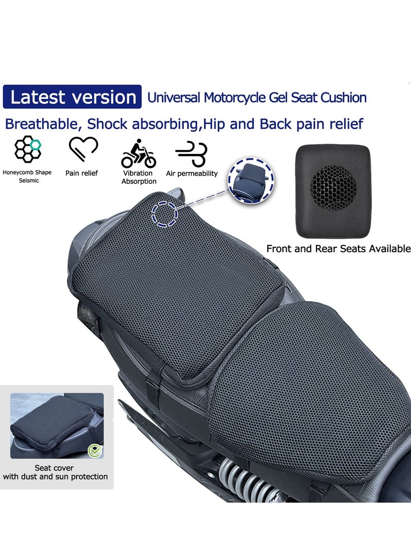 Excefore Motorcycle Gel Seat Cushion Universal Motorcycle Seat Cushion, Quick drying Motorcycle Cool Seat Cover, Anti-Slip Motorcycle Mesh Protective Seat Cover, for Comfortable Rides - Image 2