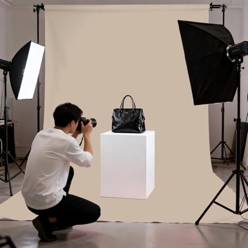 LYLYCTY Beige Backdrop for Photography 6x9ft Zoom Screen Meeting, Game Live Studio Shooting Props High Density Fabric - Image 4