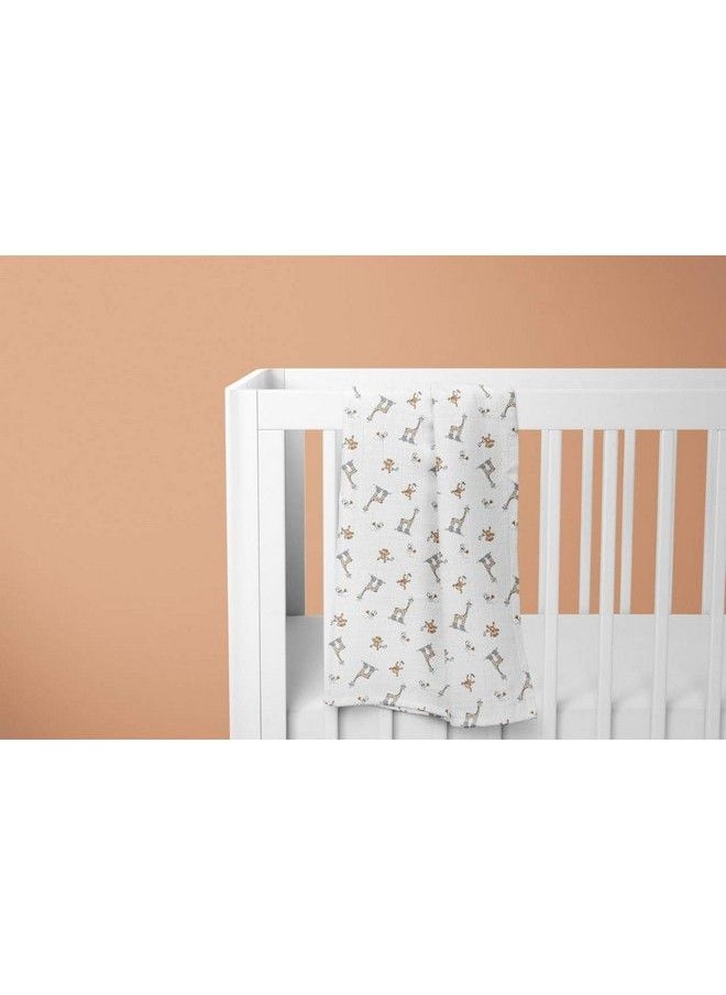 MOM'S HOME Baby Swaddle Blanketlarge Size Organic Muslin Cotton100X100 Cmpack Of 2Rabiit And Jungle Safari  - Image 5