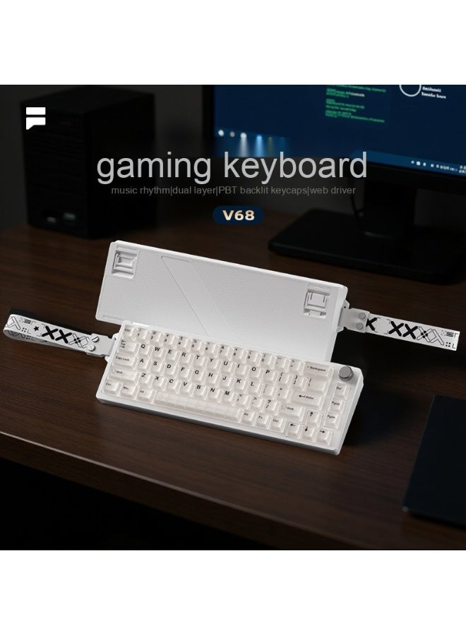 مكعب غاضب فوريكيوب V68 لوحة مفاتيح ميكانيكية سلكية مع إضاءة RGB وتنسيق موسيقي - Image 2