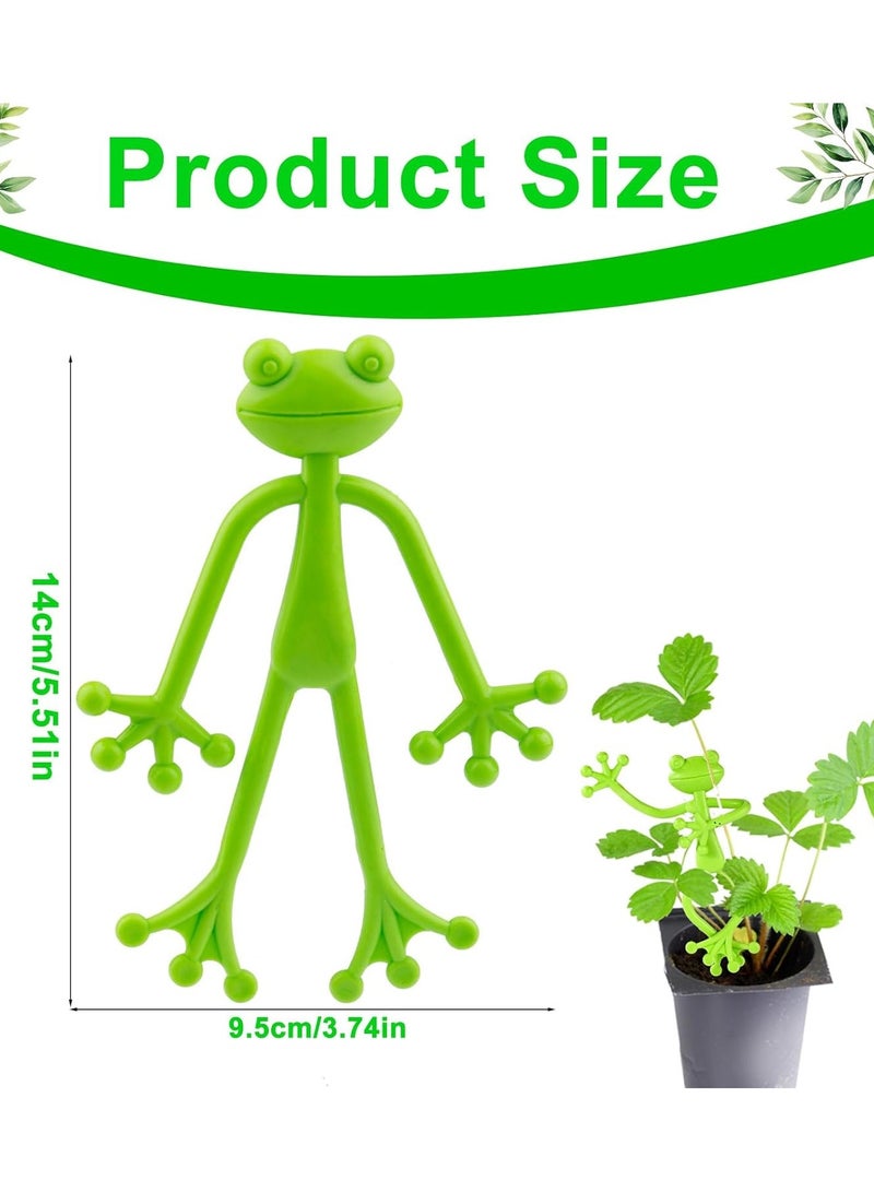 HOMESTAR 5pcs Frog Plant Stands, Green Frog Clip Flower Pot Huggers Cute Frogs Holder Accessories Plant Supports Decorations Versatile Frogs Planter Garden Decor for Indoor Outdoor Garden Pot - Image 2
