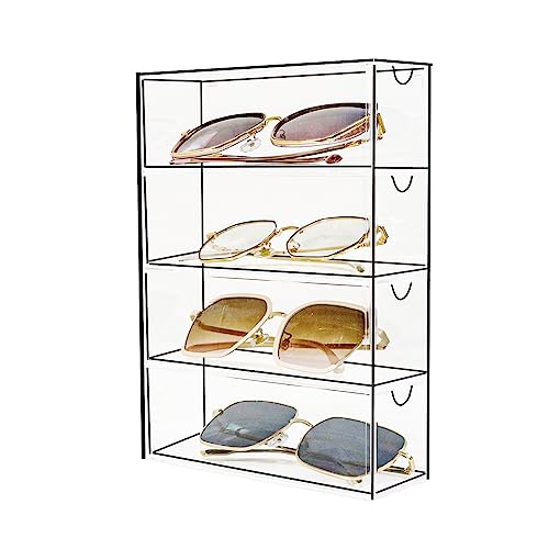 Fordonral Fordonral Clear Plastic Organizer Transparent Glasses Holder Storage Drawers Sunglass Case Glasses Display Stand Acrylic Organizers for Organizing Eyeglass Hair Ties Accessories