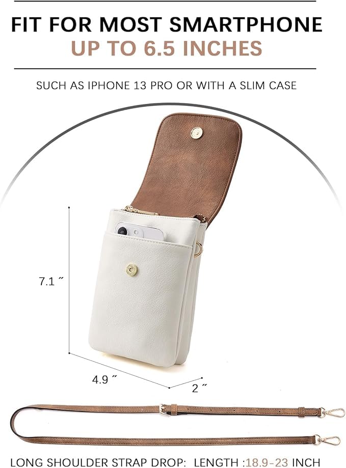 Aepigo Small Crossbody Bags for Women Designer Cell Phone Bag Wallet Purses Adjustable Strap - Image 5