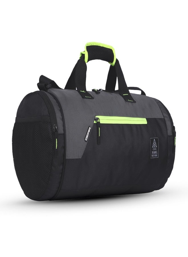 Gear Cross Training 9"/29L Large Water Resistant Duffle Bag | Travel Bag | Gym Bag for Men & Women (Black - Grey) - Image 1