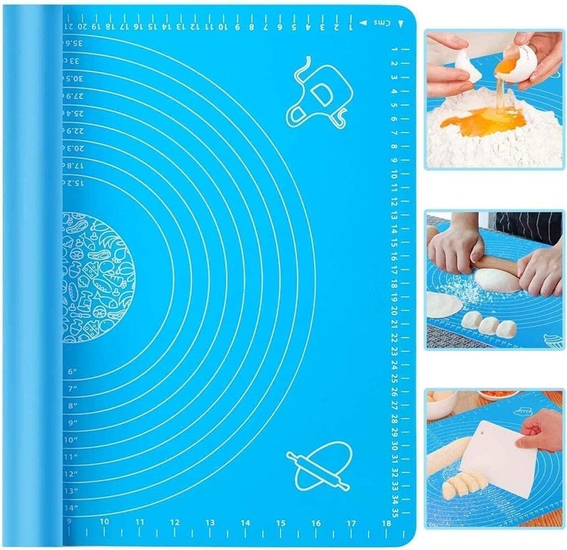 REENTA Silicone Roti Mat – Extra Thick Non-Stick Rolling Mat for Dough, Chapati, Fondant, Pastry, Pie Crust – Heat-Resistant Multipurpose Baking & Oven Liner (50L x 40W) - Image 3
