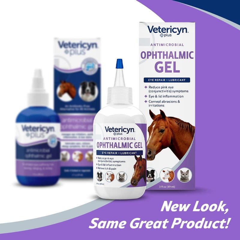 Vetericyn Plus Ophthalmic Eye Gel for Horses | Eye Ointment Alternative to Lubricate and Relieve Horse Eye Irritations, Safe for All Animals. 3 ounces - Image 2