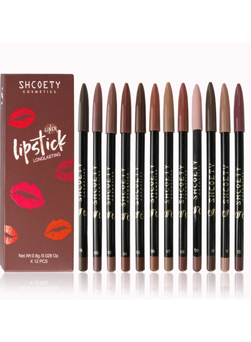 SHCOETY 12 Pieces Super Silky Mattel  Liner Lipstick  Long Lasting - Image 1