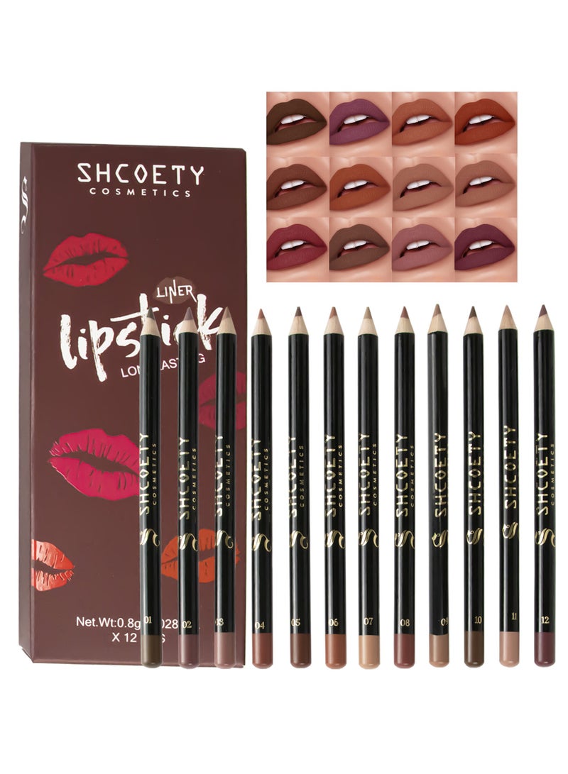 SHCOETY 12 Pieces Super Silky Mattel  Liner Lipstick  Long Lasting - Image 4