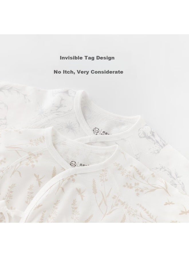 Guaiqi Bear [light Oxygen Cotton] Baby Seamless Top Summer Thin Newborn Delivery Room Clothes Infant Monk Suit Size 52 Cool Feeling - Image 2