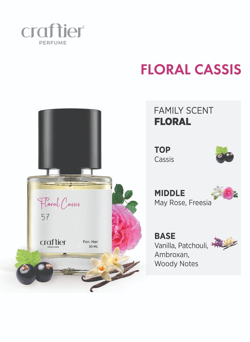 Craftier Perfume FLORAL CASSIS - Inspired of-SI, Eau De Parfum for Women - 50ml, Long Lasting Floral Fragrance Upto 8-12 Hrs, Travel Size Women's Perfume - Image 3