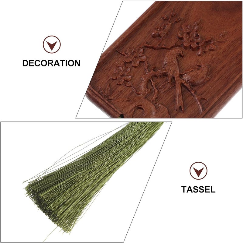Wooden Makeup Mirror with Tassel, Carved Square Compact Cosmetic Tool, Portable Travel Handheld Wood Mirror for Vanity and Personal Care - Image 3